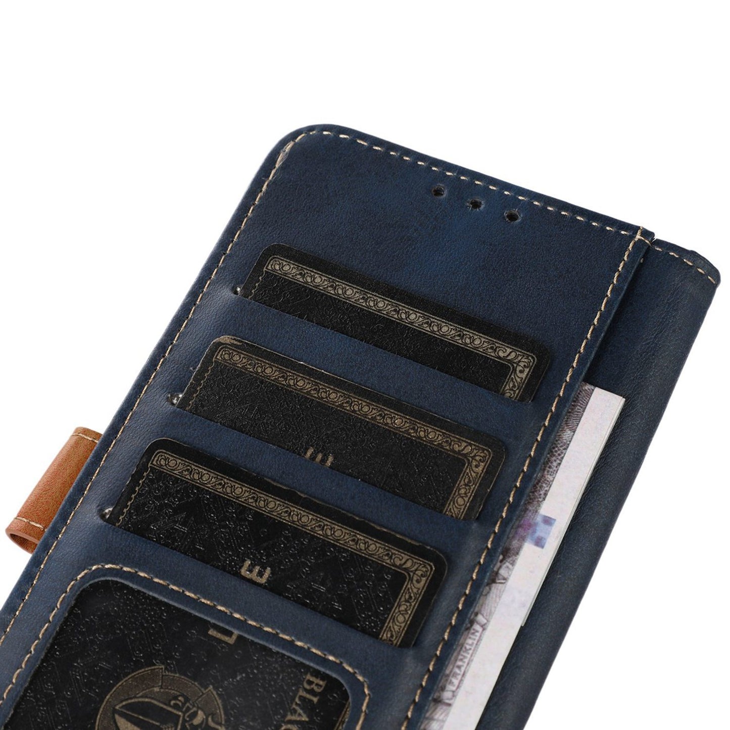 For Samsung Galaxy F34 5G / M34 5G Wallet Stand Protective Phone Case Calf Texture Phone Leather Cover - Sapphire