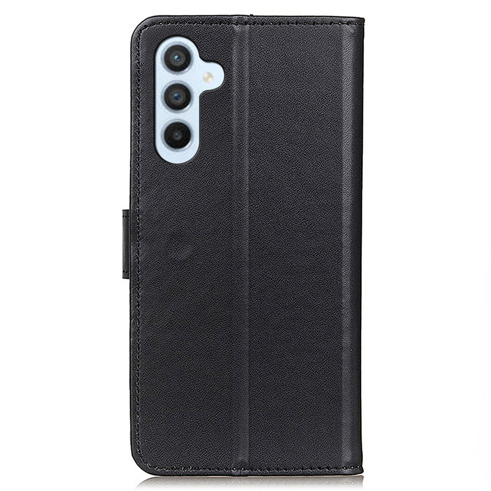 For Samsung Galaxy F34 5G / M34 5G Textured PU Leather Case Wallet Stand Drop-proof Protective Phone Cover - Black