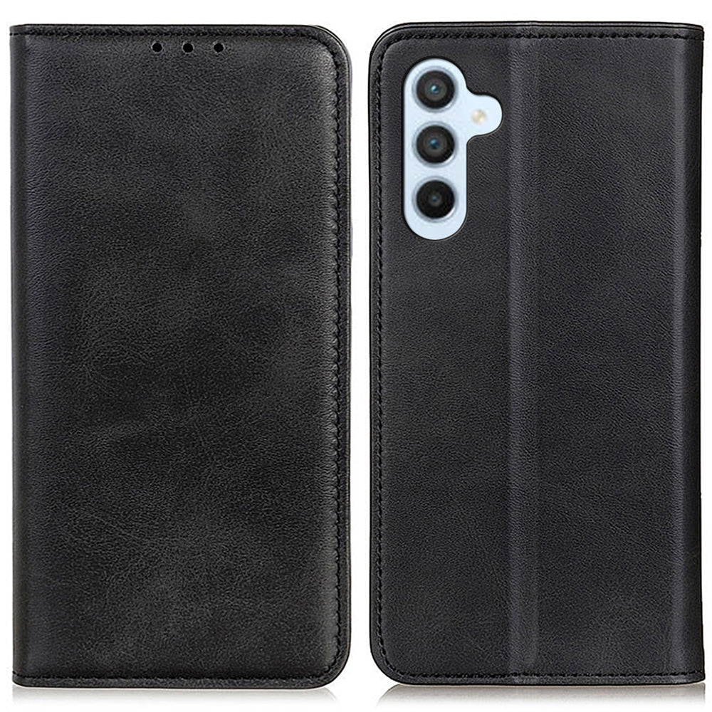 For Samsung Galaxy F34 5G / M34 5G Split Leather Case Phone Cover with Wallet Stand - Black