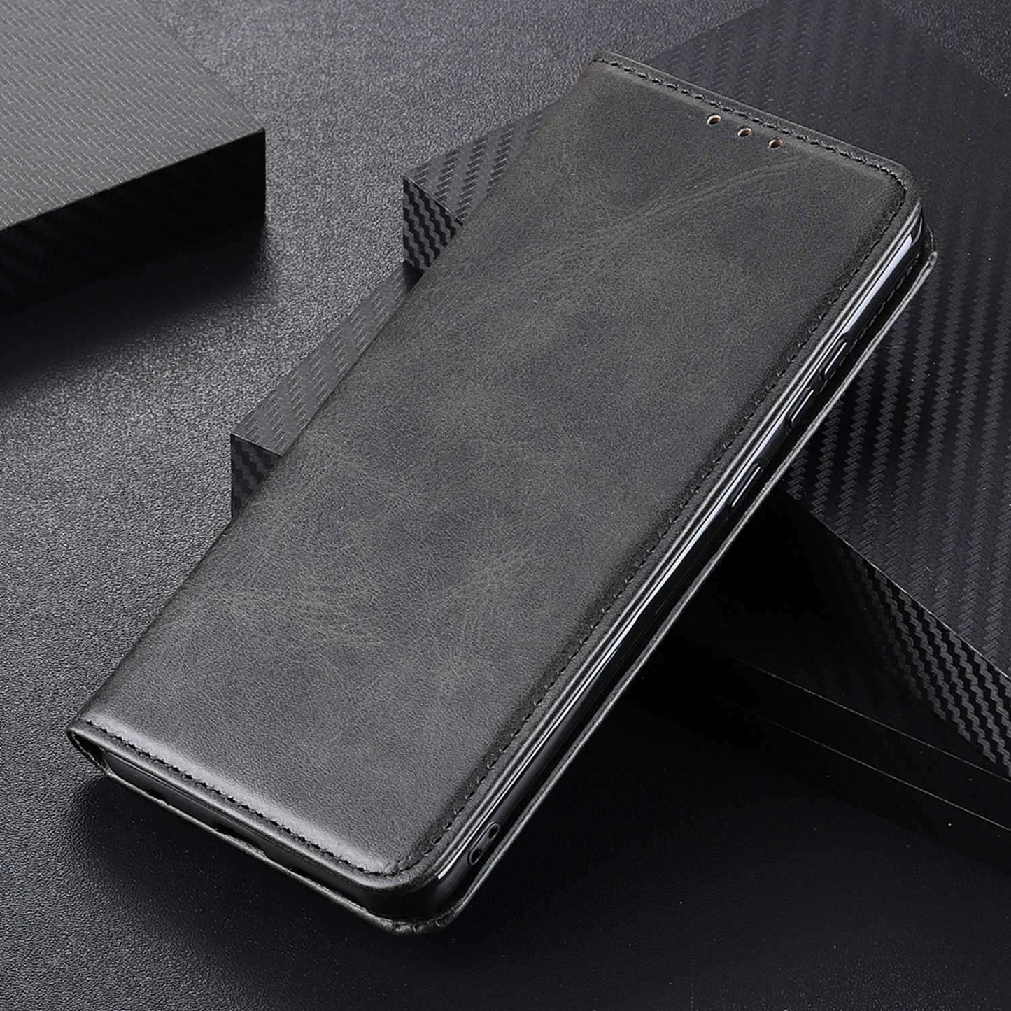 For Samsung Galaxy F34 5G / M34 5G Split Leather Case Phone Cover with Wallet Stand - Black