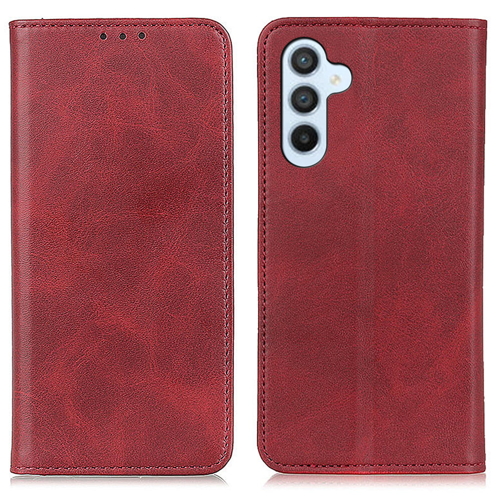 For Samsung Galaxy F34 5G / M34 5G Split Leather Case Phone Cover with Wallet Stand - Red