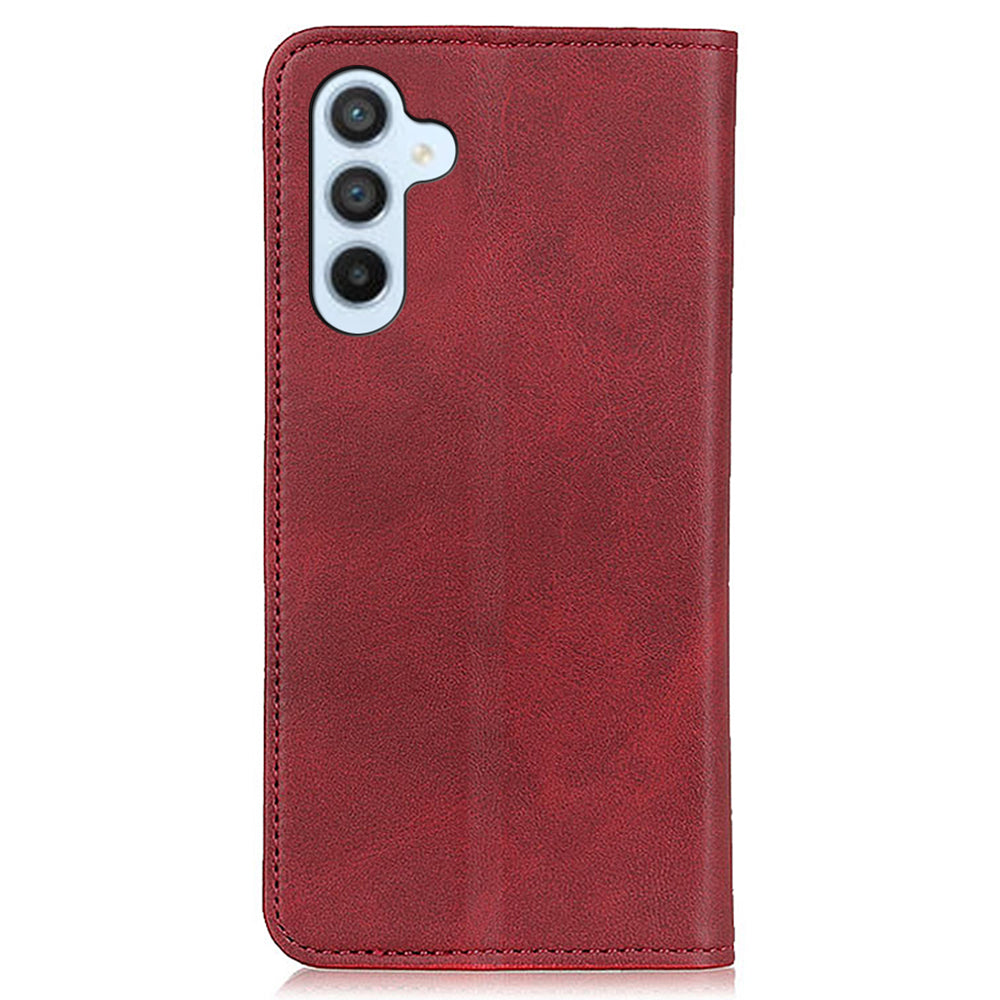 For Samsung Galaxy F34 5G / M34 5G Split Leather Case Phone Cover with Wallet Stand - Red