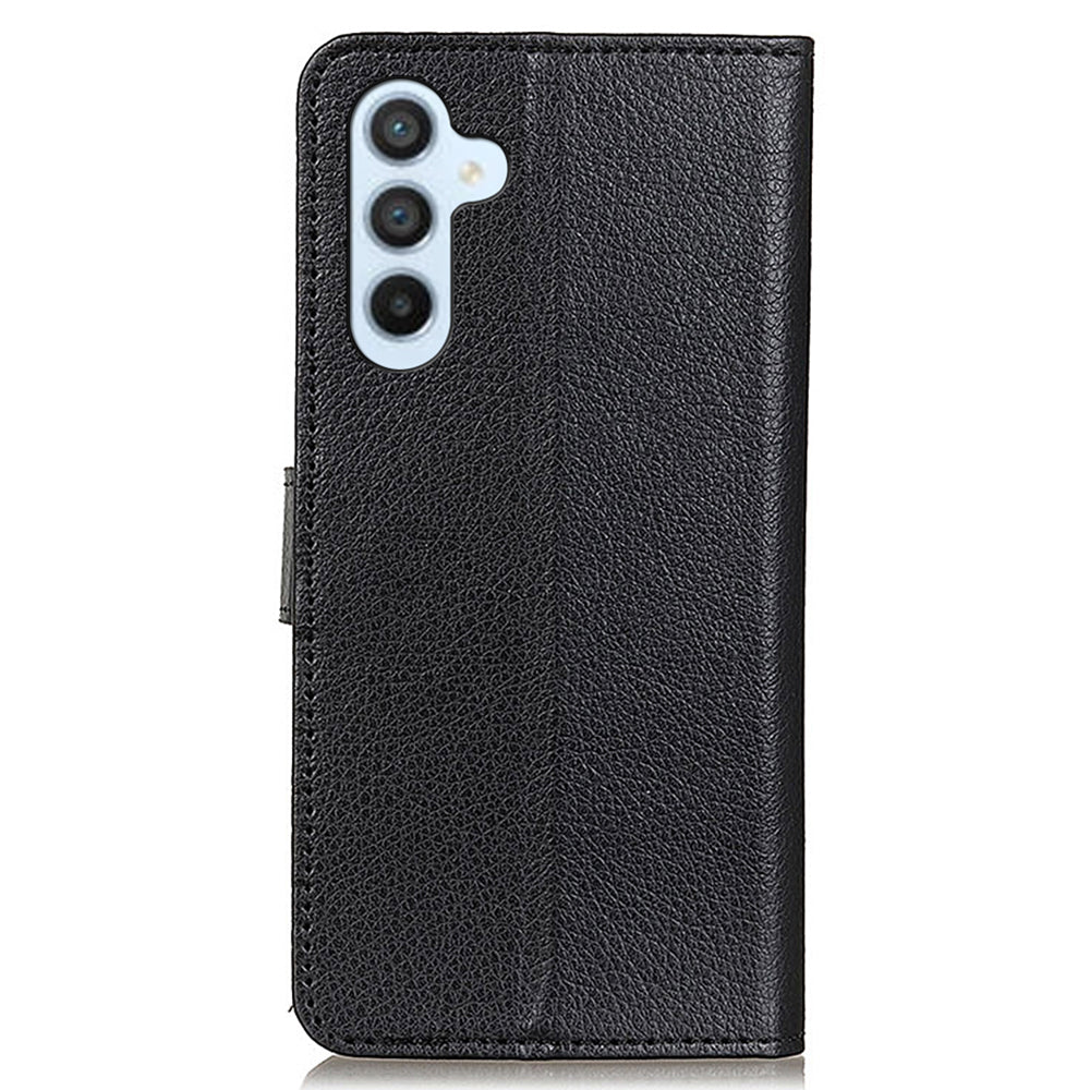 For Samsung Galaxy F34 5G / M34 5G Litchi Texture Leather Wallet Case Stand Protective Phone Cover - Black