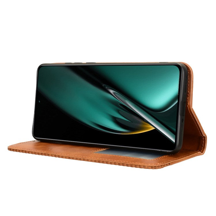 For OnePlus Nord CE3 5G / Oppo K11 5G Phone Wallet Case Retro PU Leather Stand Cell Phone Cover - Brown