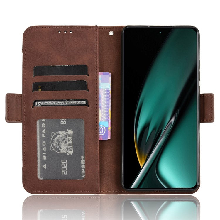 For OnePlus Nord CE3 5G / Oppo K11 5G PU Leather Wallet Phone Case Shockproof Stand Cover with Multiple Card Holder - Brown