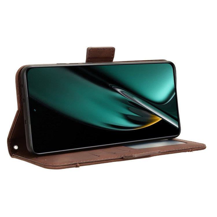 For OnePlus Nord CE3 5G / Oppo K11 5G PU Leather Wallet Phone Case Shockproof Stand Cover with Multiple Card Holder - Brown
