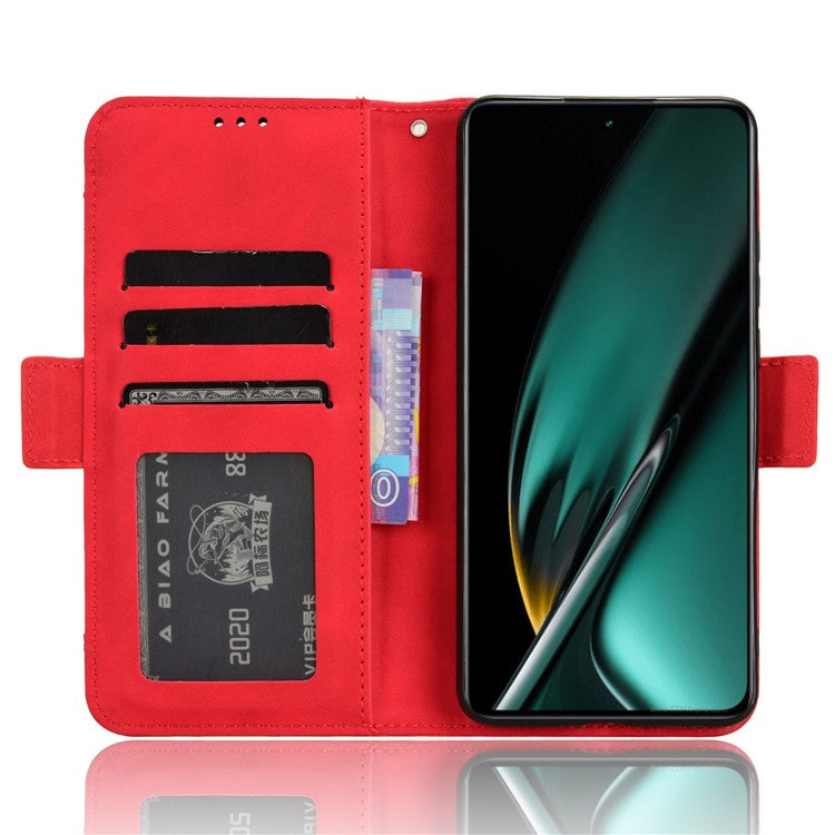 For OnePlus Nord CE3 5G / Oppo K11 5G PU Leather Wallet Phone Case Shockproof Stand Cover with Multiple Card Holder - Red