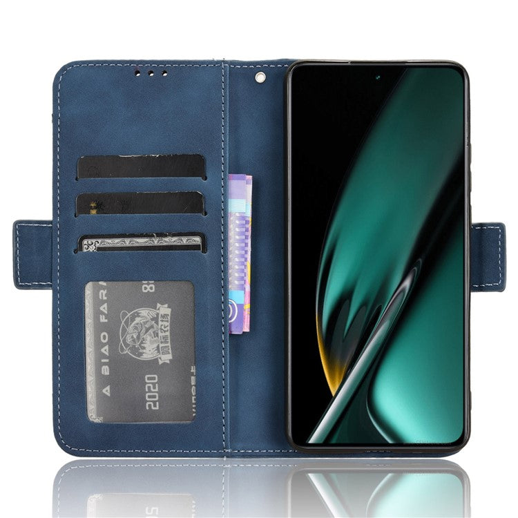 For OnePlus Nord CE3 5G / Oppo K11 5G PU Leather Wallet Phone Case Shockproof Stand Cover with Multiple Card Holder - Blue