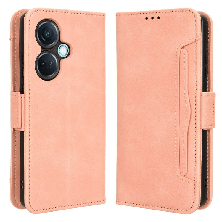 For OnePlus Nord CE3 5G / Oppo K11 5G PU Leather Wallet Phone Case Shockproof Stand Cover with Multiple Card Holder - Pink