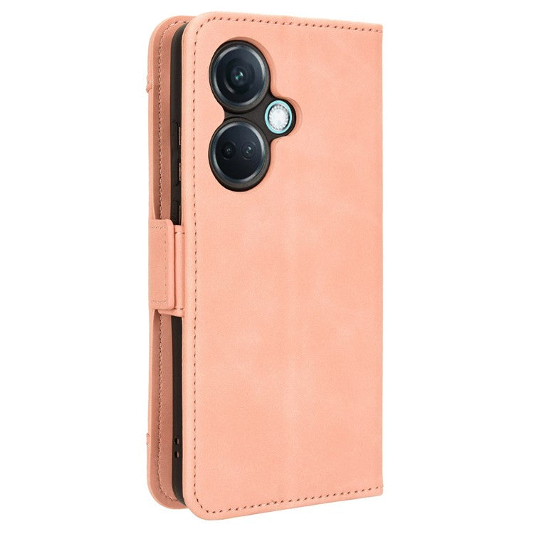For OnePlus Nord CE3 5G / Oppo K11 5G PU Leather Wallet Phone Case Shockproof Stand Cover with Multiple Card Holder - Pink