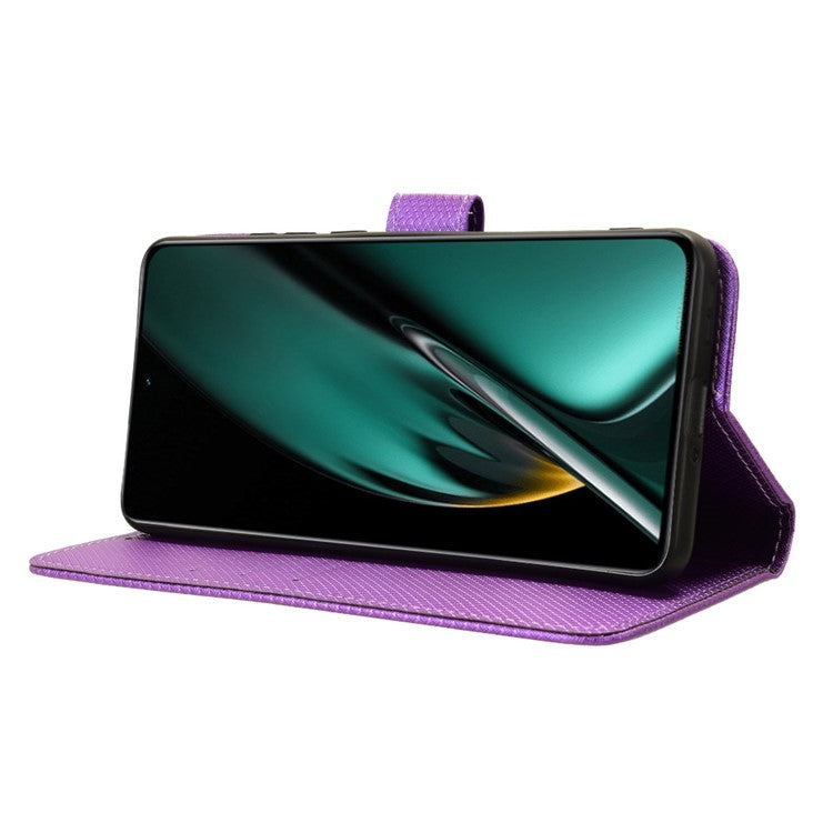 For OnePlus Nord CE3 5G / Oppo K11 5G Wallet Phone Case Stand Diamond Texture Phone Leather Cover - Purple