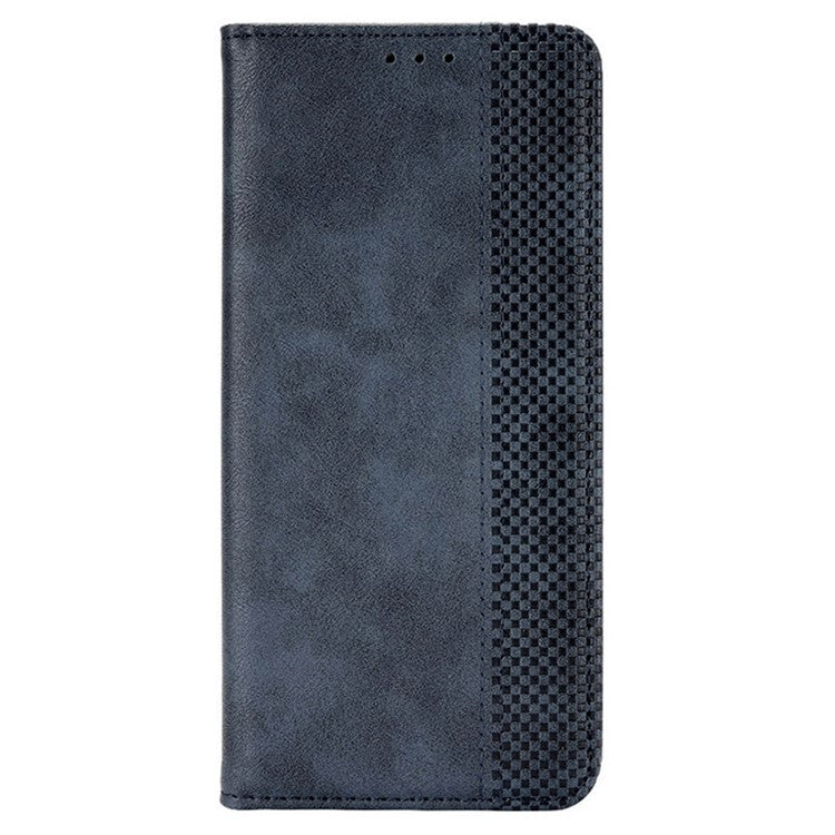 Stand Wallet Phone Case for Oppo A78 4G , Retro PU Leather + TPU Protective Phone Cover - Blue