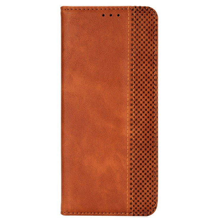 Stand Wallet Phone Case for Oppo A78 4G , Retro PU Leather + TPU Protective Phone Cover - Brown