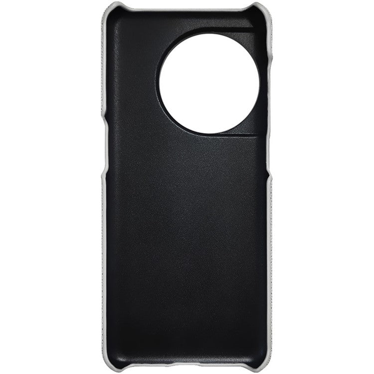 IMAK Ruiyi Series Cloth Texture Phone Case for OnePlus 11 5G , PU Leather + PC Ultra Thin Protective Cover - Light Grey