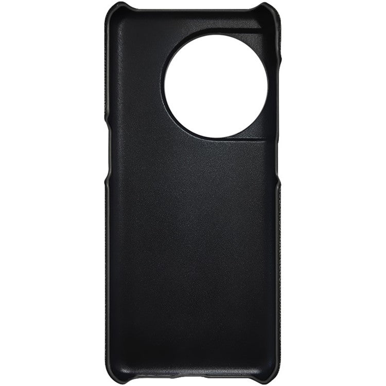 IMAK Ruiyi Series Cloth Texture Phone Case for OnePlus 11 5G , PU Leather + PC Ultra Thin Protective Cover - Black