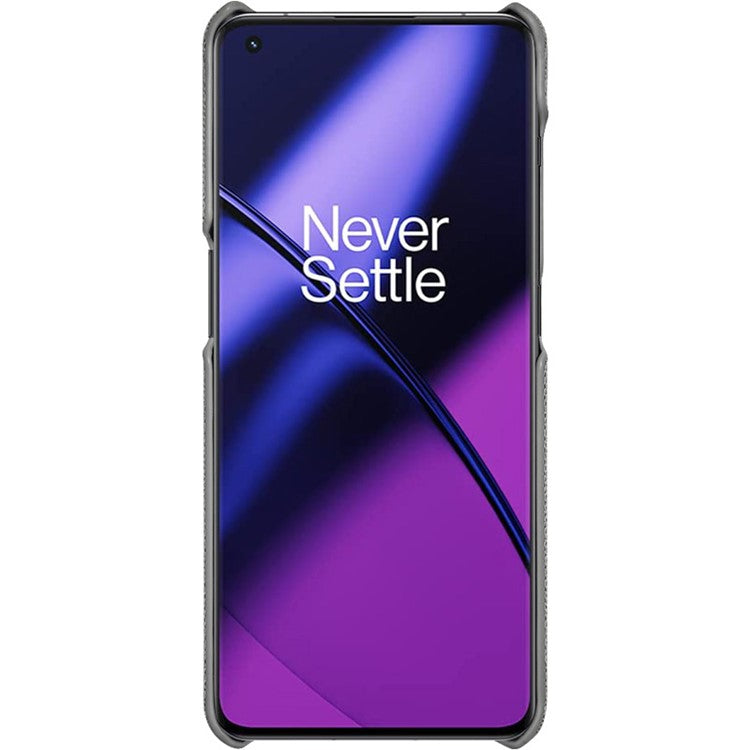 IMAK Ruiyi Series Cloth Texture Phone Case for OnePlus 11 5G , PU Leather + PC Ultra Thin Protective Cover - Dark Grey