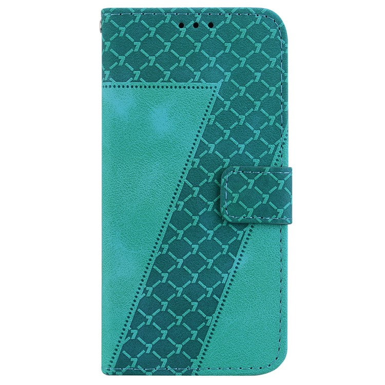 PU Leather Protective Case for OnePlus Nord 3 5G / Ace 2V , Stand 7-Shape Imprinted Wallet Phone Cover - Green