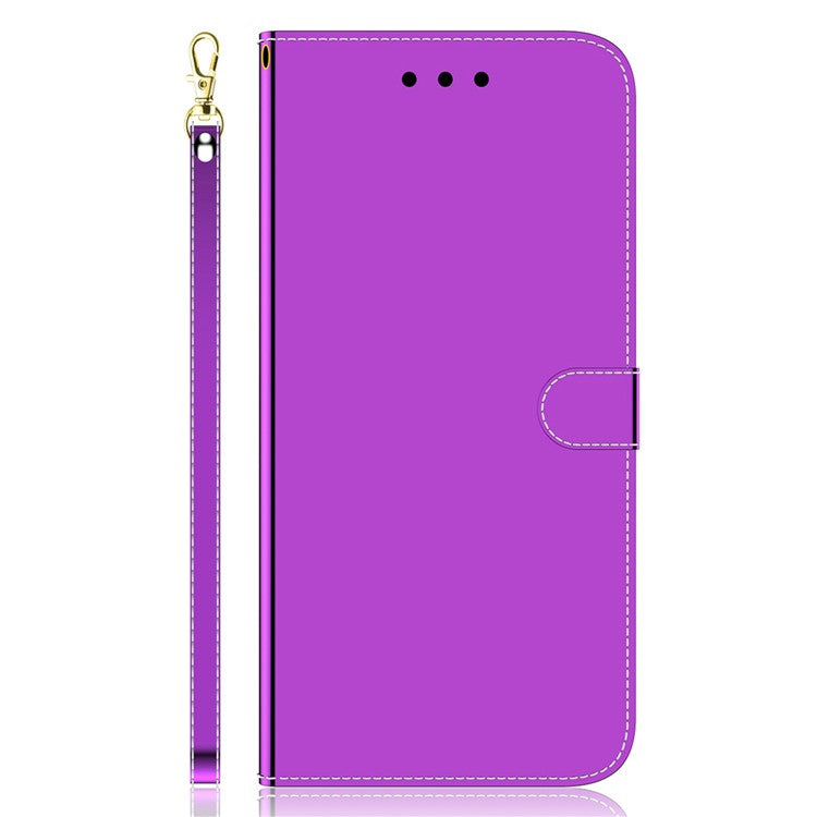 For OnePlus Nord 3 5G / Ace 2V Mirror-Like Surface Leather Wallet Case Folding Stand Phone Cover - Purple