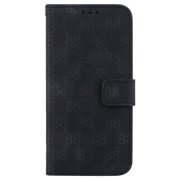 For OnePlus Nord 3 5G / Ace 2V Full Protection Leather Wallet Stand Case Double 8-Shape Imprint Phone Cover - Black