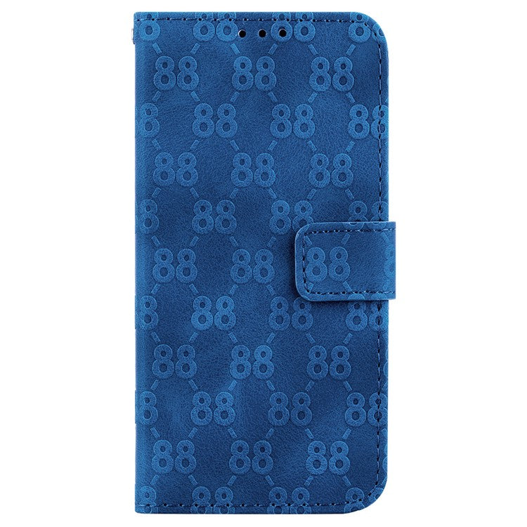 For OnePlus Nord 3 5G / Ace 2V Full Protection Leather Wallet Stand Case Double 8-Shape Imprint Phone Cover - Dark Blue