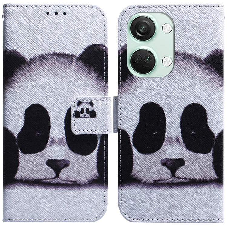Pattern Printing Wallet Case for OnePlus Nord 3 5G / Ace 2V , PU Leather Stand Shockproof Phone Cover - Panda