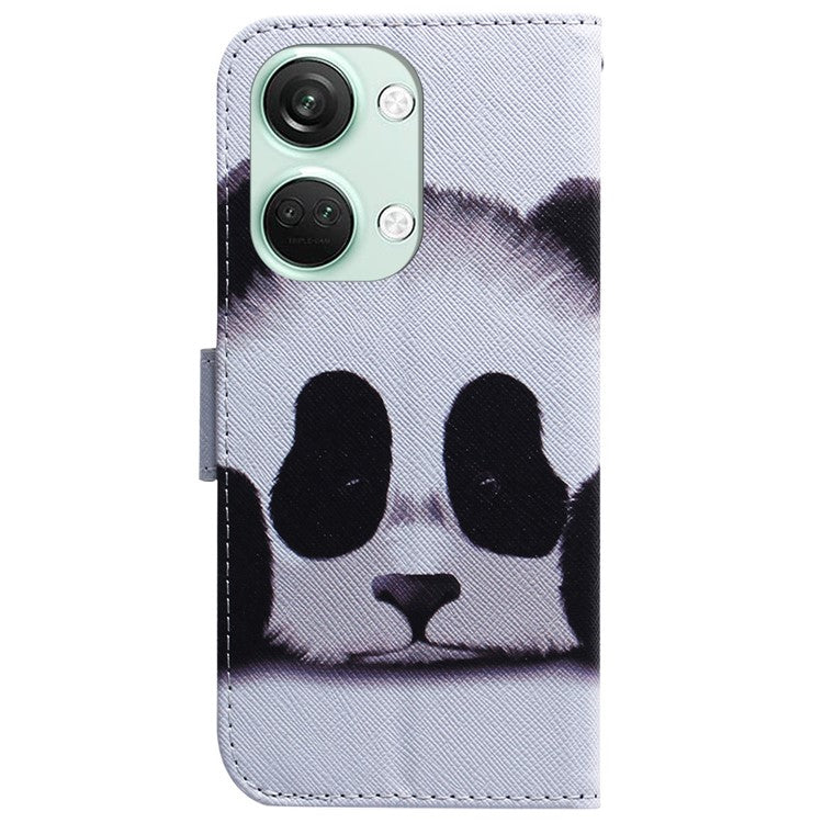 Pattern Printing Wallet Case for OnePlus Nord 3 5G / Ace 2V , PU Leather Stand Shockproof Phone Cover - Panda