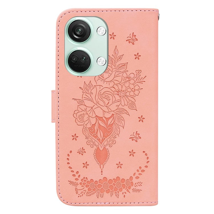 For OnePlus Nord 3 5G / Ace 2V PU Leather+TPU Wallet Stand Case Double 8-Shape Imprint Phone Cover - Pink