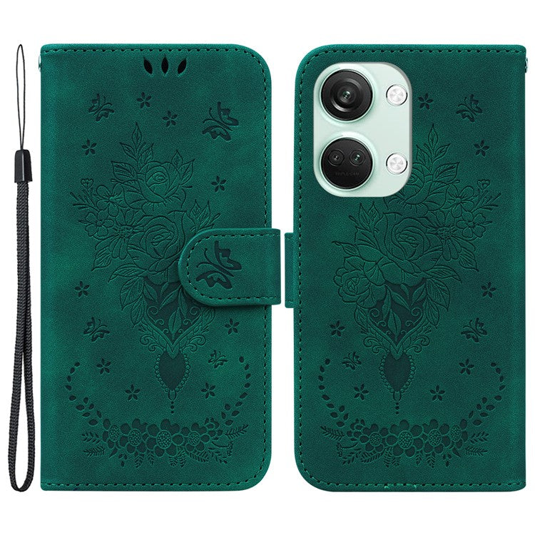 For OnePlus Nord 3 5G / Ace 2V PU Leather+TPU Wallet Stand Case Double 8-Shape Imprint Phone Cover - Green