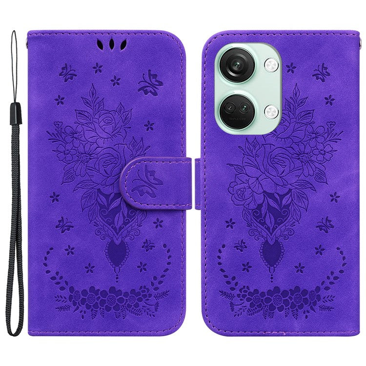 For OnePlus Nord 3 5G / Ace 2V PU Leather+TPU Wallet Stand Case Double 8-Shape Imprint Phone Cover - Purple