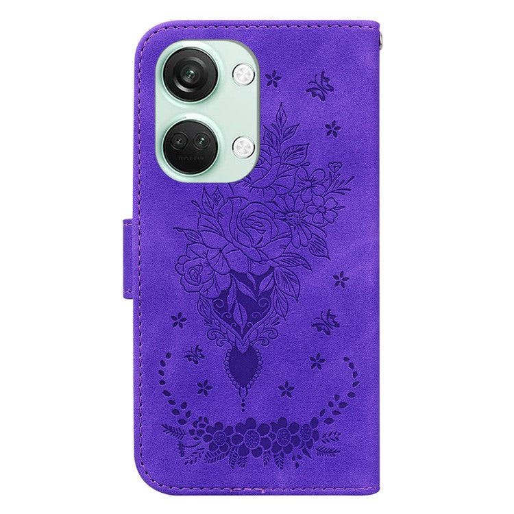 For OnePlus Nord 3 5G / Ace 2V PU Leather+TPU Wallet Stand Case Double 8-Shape Imprint Phone Cover - Purple