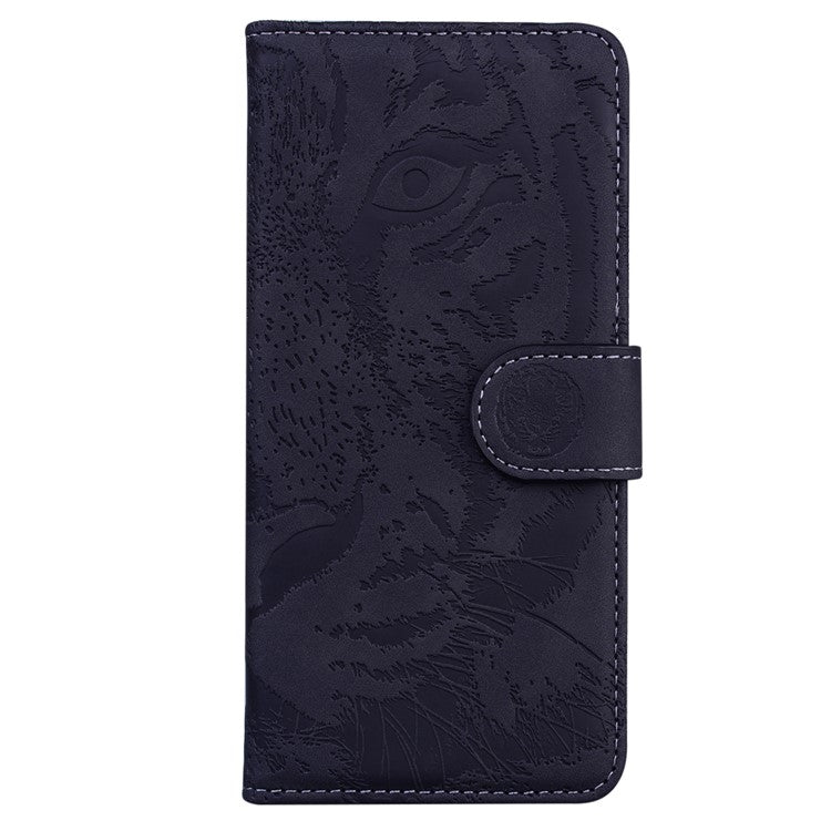 PU Leather Cover for OnePlus Nord 3 5G / Ace 2V Tiger Imprint Wallet Stand Phone Protective Shell - Black