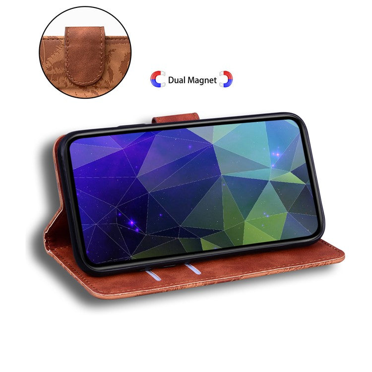 PU Leather Cover for OnePlus Nord 3 5G / Ace 2V Tiger Imprint Wallet Stand Phone Protective Shell - Brown