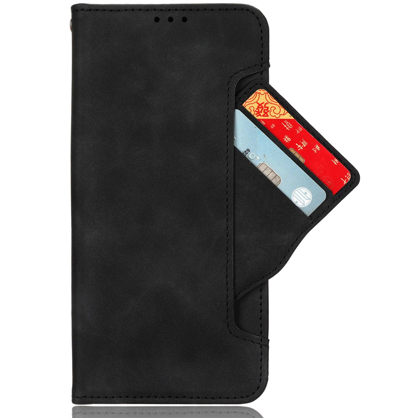 For Samsung Galaxy F34 5G / M34 5G Multiple Card Slots Phone Leather Case Wallet Stand Phone Cover - Black