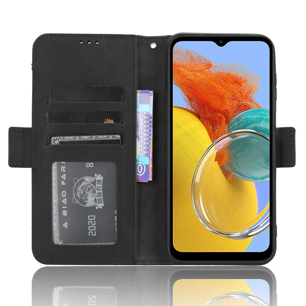 For Samsung Galaxy F34 5G / M34 5G Multiple Card Slots Phone Leather Case Wallet Stand Phone Cover - Black