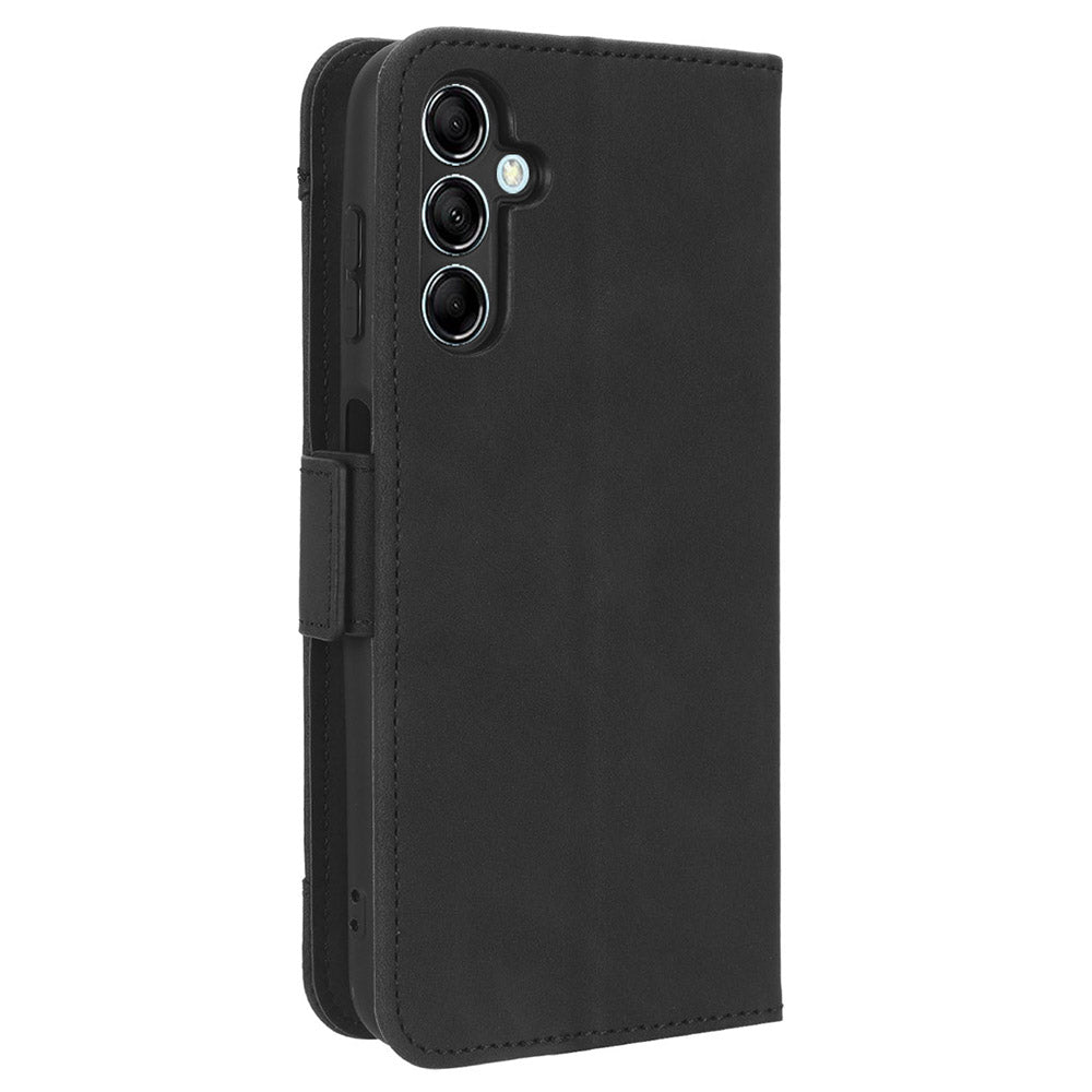 For Samsung Galaxy F34 5G / M34 5G Multiple Card Slots Phone Leather Case Wallet Stand Phone Cover - Black