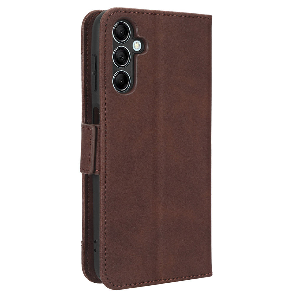 For Samsung Galaxy F34 5G / M34 5G Multiple Card Slots Phone Leather Case Wallet Stand Phone Cover - Brown
