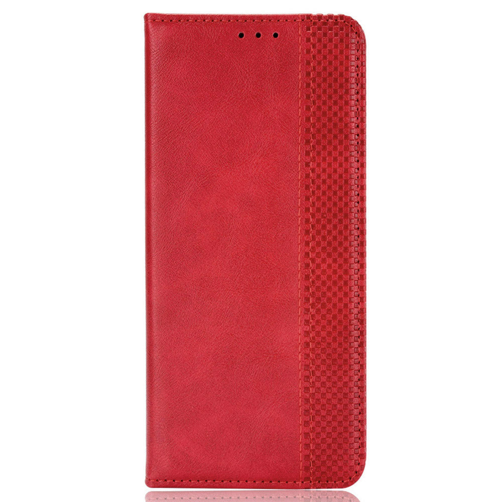 For Samsung Galaxy F34 5G / M34 5G Wallet Retro PU Leather Case Stand Protective Phone Cover - Red