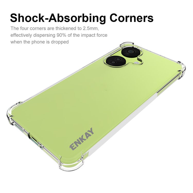 ENKAY HAT PRINCE For OnePlus Nord CE3 5G Anti-slip Strip Edge Cover Clear Four Corners Reinforced TPU Phone Case