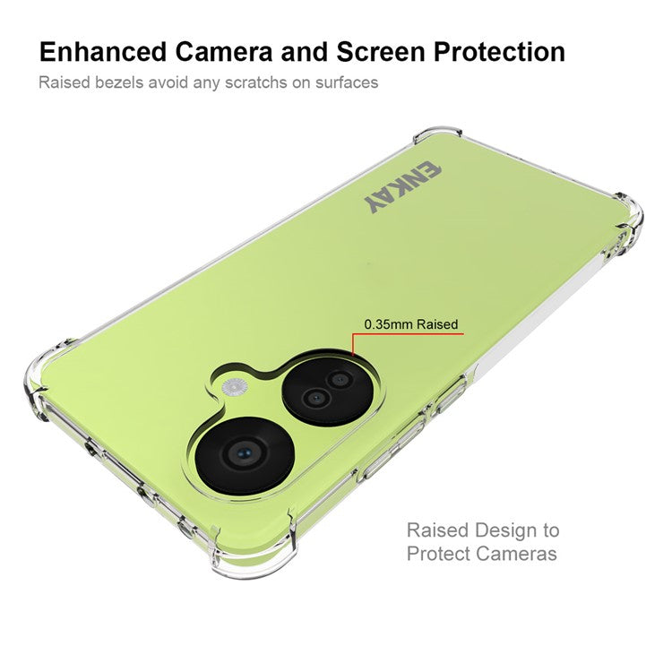 ENKAY HAT PRINCE For OnePlus Nord CE3 5G Anti-slip Strip Edge Cover Clear Four Corners Reinforced TPU Phone Case