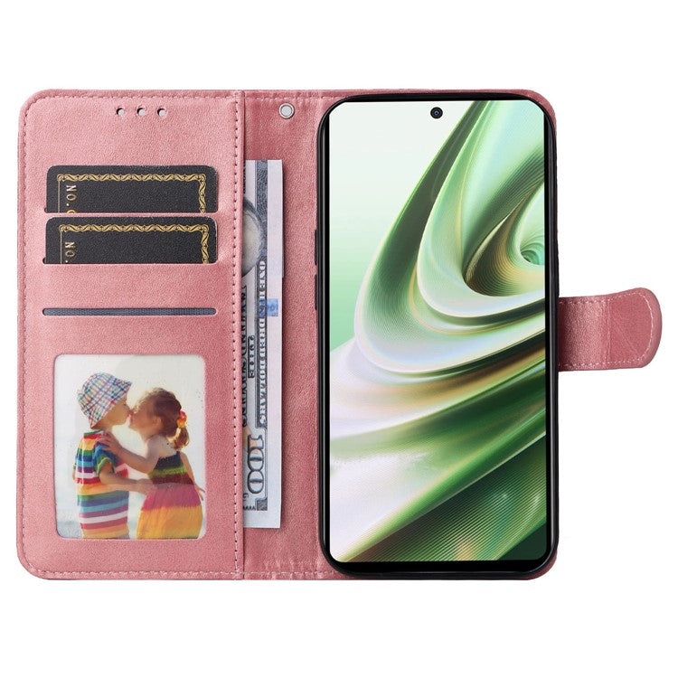 For OnePlus Nord CE3 5G / Oppo K11 5G Calf Texture Phone Case Leather Wallet Stand Protection Cover - Pink