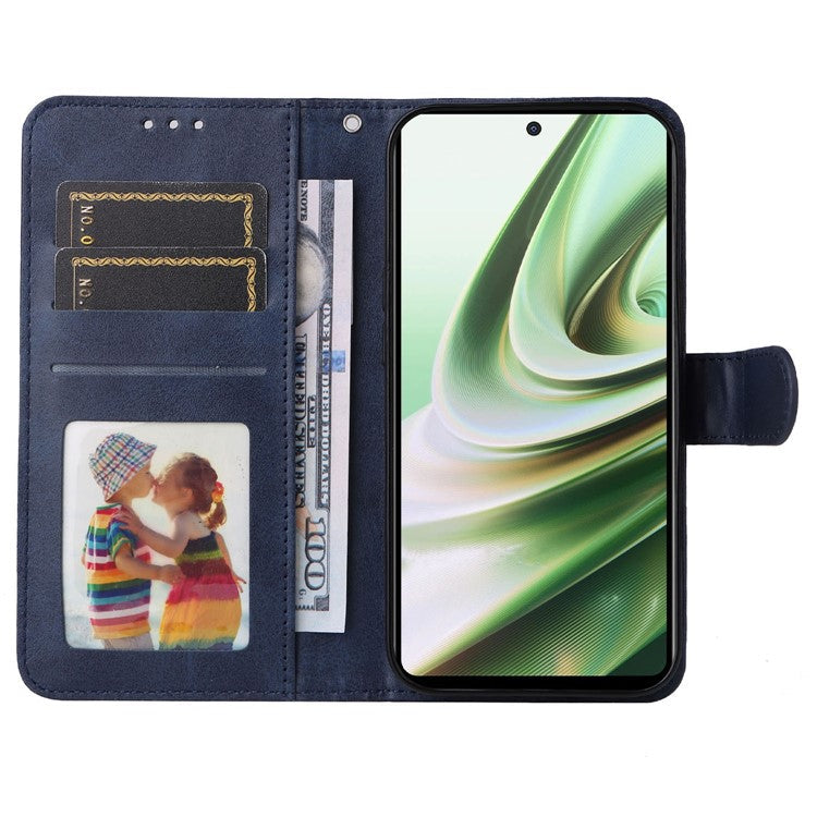 For OnePlus Nord CE3 5G / Oppo K11 5G Calf Texture Phone Case Leather Wallet Stand Protection Cover - Blue