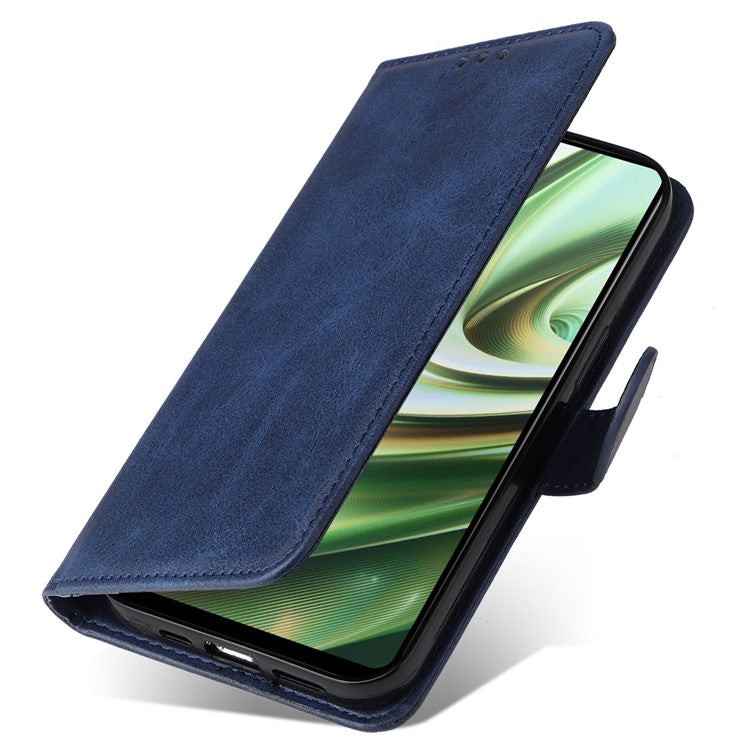 For OnePlus Nord CE3 5G / Oppo K11 5G Calf Texture Phone Case Leather Wallet Stand Protection Cover - Blue