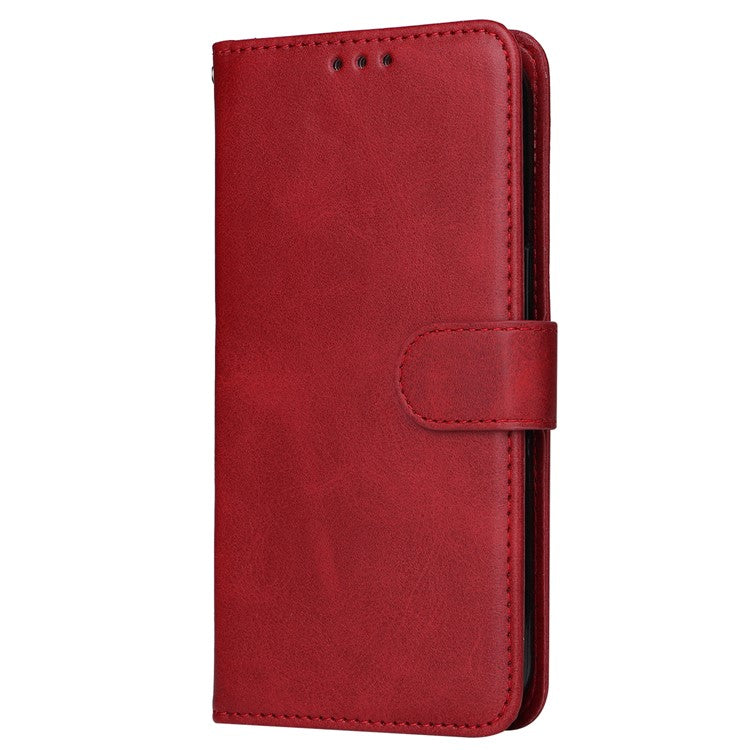 For OnePlus Nord 3 5G / Ace 2V Calf Texture Anti-scratch Phone Case Flip Wallet Stand Shell - Red