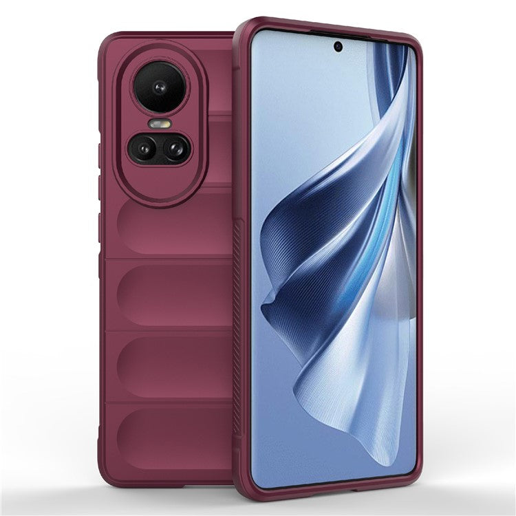 TPU Phone Case for Oppo Reno10 5G (Global) / Reno10 Pro 5G (Global) , Drop-Proof Protective Rugged Cover - Wine Red
