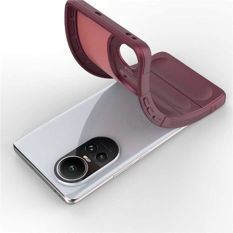 TPU Phone Case for Oppo Reno10 5G (Global) / Reno10 Pro 5G (Global) , Drop-Proof Protective Rugged Cover - Wine Red