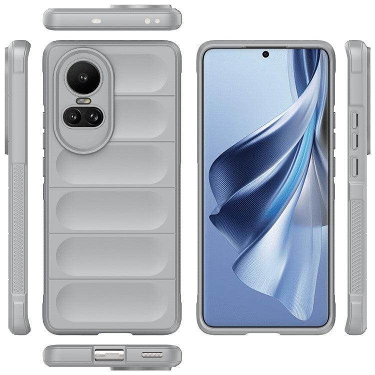 TPU Phone Case for Oppo Reno10 5G (Global) / Reno10 Pro 5G (Global) , Drop-Proof Protective Rugged Cover - Light Grey
