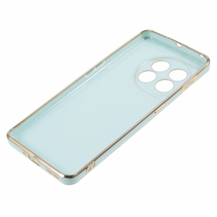 6D Glossy Anti-drop TPU Phone Case for OnePlus 11 5G Electroplating Smooth Phone Cover - Cyan