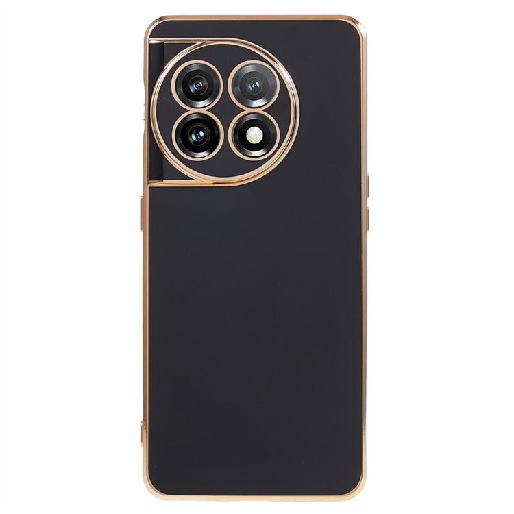 6D Glossy Anti-drop TPU Phone Case for OnePlus 11 5G Electroplating Smooth Phone Cover - Black