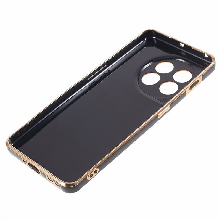 6D Glossy Anti-drop TPU Phone Case for OnePlus 11 5G Electroplating Smooth Phone Cover - Black