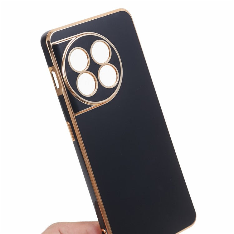 6D Glossy Anti-drop TPU Phone Case for OnePlus 11 5G Electroplating Smooth Phone Cover - Black